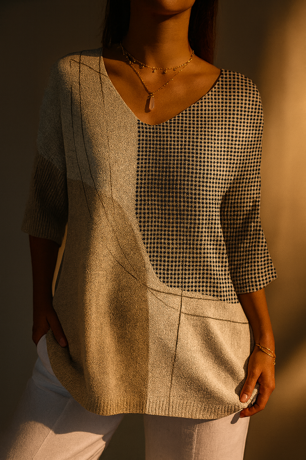 Women's Abstract Geometric Pattern Art Print Casual