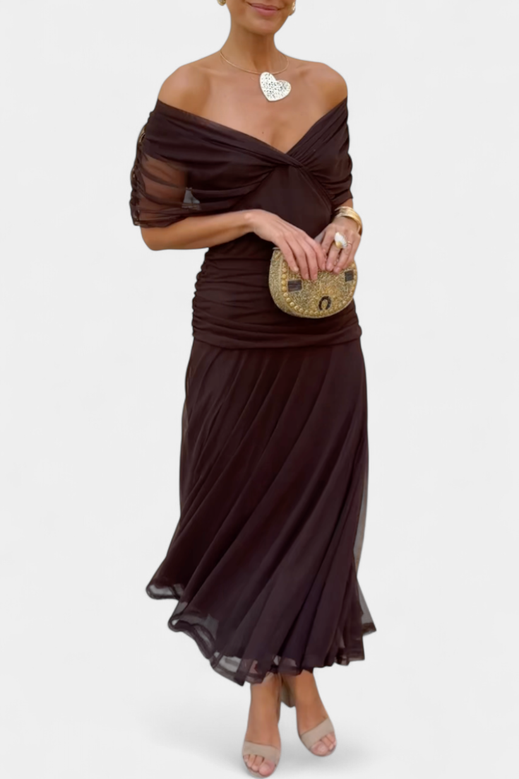 Alorina™ | Long Floral Dress with V-Neck