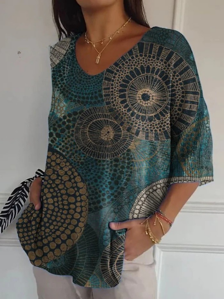 Women's Vintage Circle Totem Abstract Geometry Casual