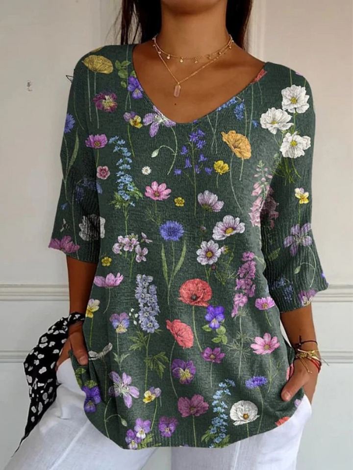 Vibrant Spring Botanical Garden Pattern Printed Women's Casual
